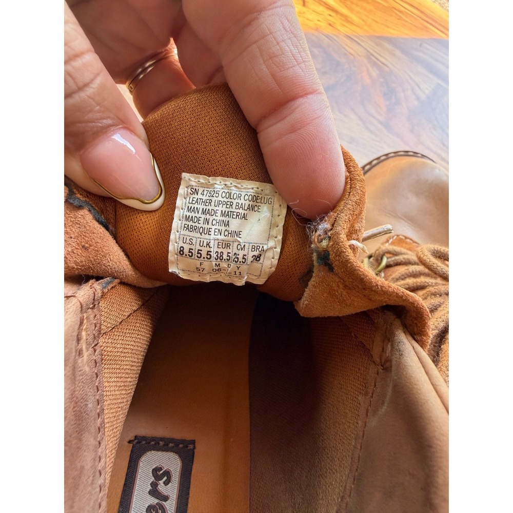 Rare Sketchers Brown Leather Chunky Heel y2k Boots Sz 8.5 - Picture 8 of 11